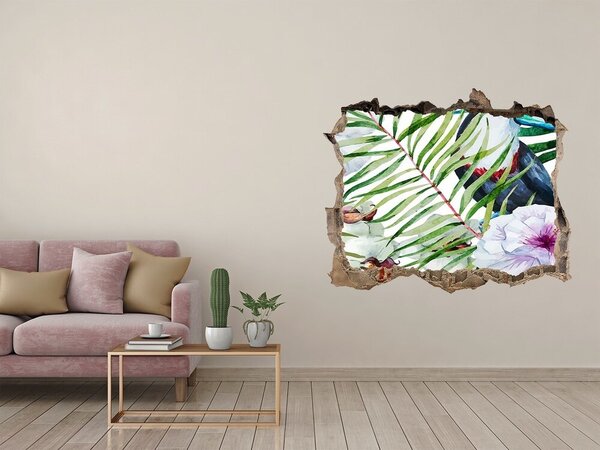 Díra 3D foto tapeta nálepka Tukan tropy nd-k-86204303