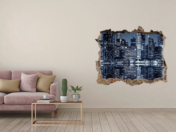 Fototapeta díra na zeď 3D Singapur noc nd-k-86084322