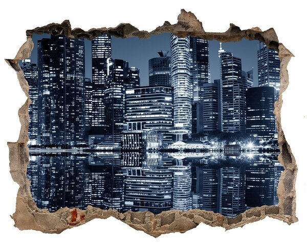 Fototapeta díra na zeď 3D Singapur noc nd-k-86084322
