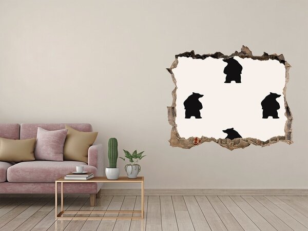 Díra 3D foto tapeta nálepka Medvědi nd-k-86496175