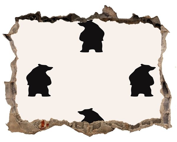 Díra 3D foto tapeta nálepka Medvědi nd-k-86496175