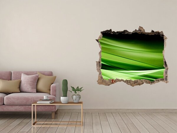 Samolepící díra zeď 3D Zelené vlny pozadí nd-k-87078667
