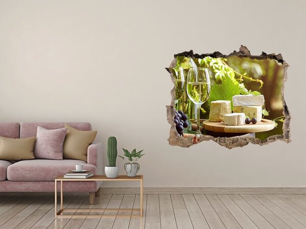 Fototapeta díra na zeď Víno a předkrmy nd-k-87376034