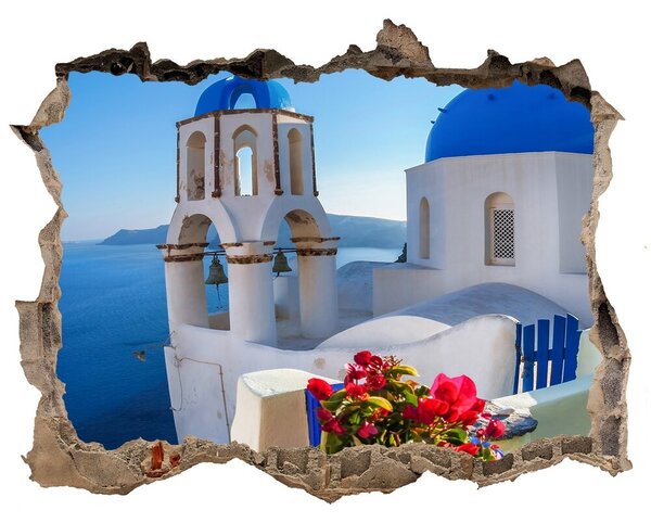 Fototapeta díra na zeď 3D Santorini Řecko nd-k-87829826
