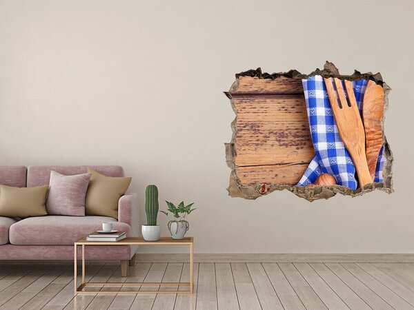 Fototapeta díra na zeď Dřevěné příbory nd-k-88440875