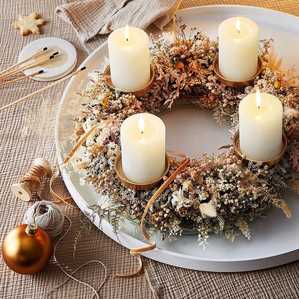 ADVENT Bodec na svíčku 8 cm - zlatá