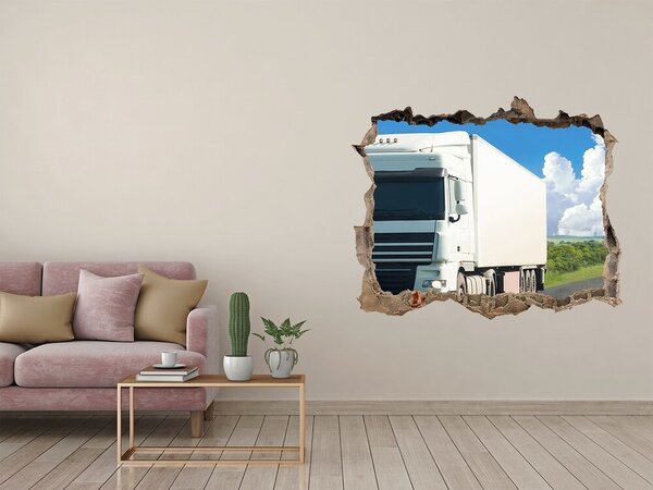 Fototapeta díra na zeď Bílý kamion nd-k-88989460