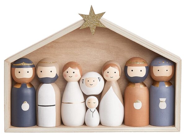 X-MAS Dřevěný betlém 9 dílů