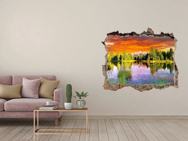 Nálepka fototapeta 3D výhled Řeka v lese nd-k-89317009