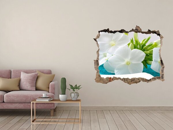 Fototapeta díra na zeď Bílé květiny spa nd-k-89406381