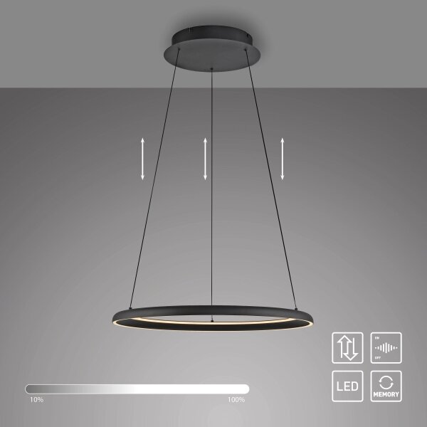Schöner Wohnen 15570-18-LED Stm. lustr na lanku QUILLO LED/36W/230V pr.60cm čern