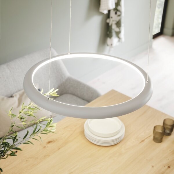 Schöner Wohnen 15570-39-LED Stm. lustr na lanku QUILLO LED/36W/230V pr.60cm šedá