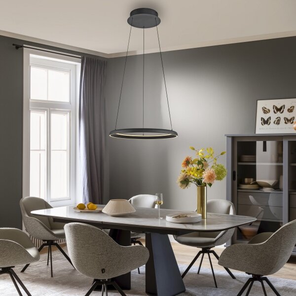 Schöner Wohnen 15570-18-LED Stm. lustr na lanku QUILLO LED/36W/230V pr.60cm čern