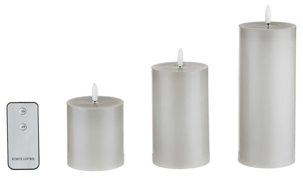 NORDIC LIGHT LED Svíčky 3 ks - šedá
