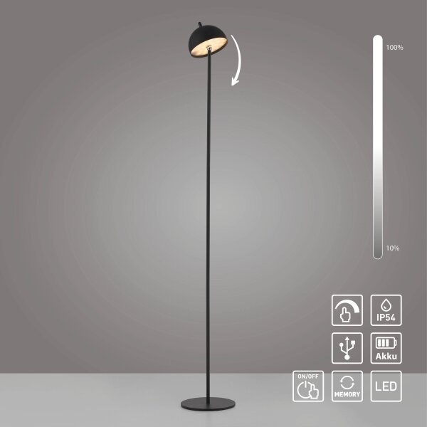 Schöner Wohnen 19245-18 - LED Stm. stojací lampa BELLIS LED/2,5W/5V IP54 černá