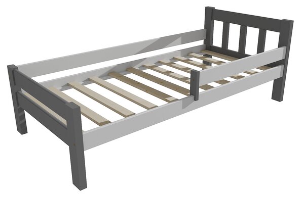 Vomaks Dětská postel se zábranou VMK015C KIDS Rozměr: 80 x 200 cm, Barva: barva šedá + bílá