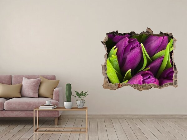 Samolepící díra nálepka Fialové tulipány nd-k-89975331