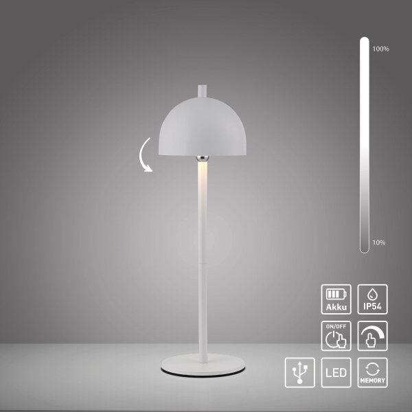 Schöner Wohnen 19244-16 - LED Stm. stolní lampa BELLIS LED/2,5W/5V IP54 bílá