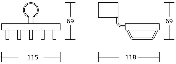 Mexen Base, nástěnná mýdlenka, černá - zlatá lesklá, 7088251-57
