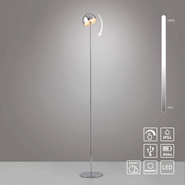 Schöner Wohnen 19245-17 - LED Stm. stojací lampa BELLIS LED/2,5W/5V IP54 chrom