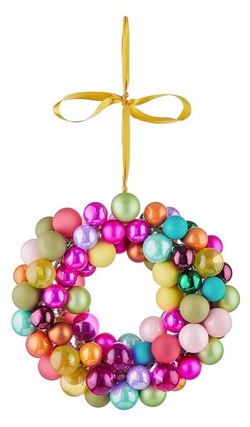 X-MAS Věnec ze skleněných vánočních koulí 25 cm