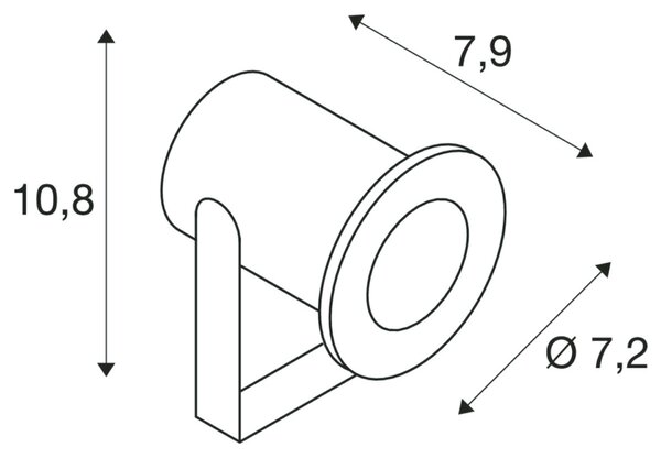 BIG WHITE SLV DASAR PROJEKTOR, venkovní reflektor, LED, 3000K, IP68, nerezová ocel 316, 12–24 V, 7 W 233570
