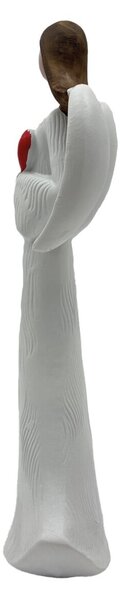 Anděl bílý s červeným srdcem 21 cm Prodex JY21101104