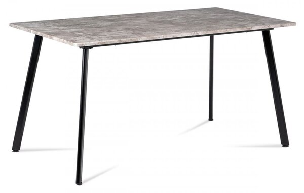 Jídelní stůl MDT-2100 BET 150x80x76, MDF beton, kov matná černá