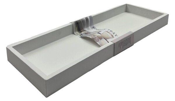 Tácek obdélník dřevo bílý 40 x 14 cm Prodex 670700