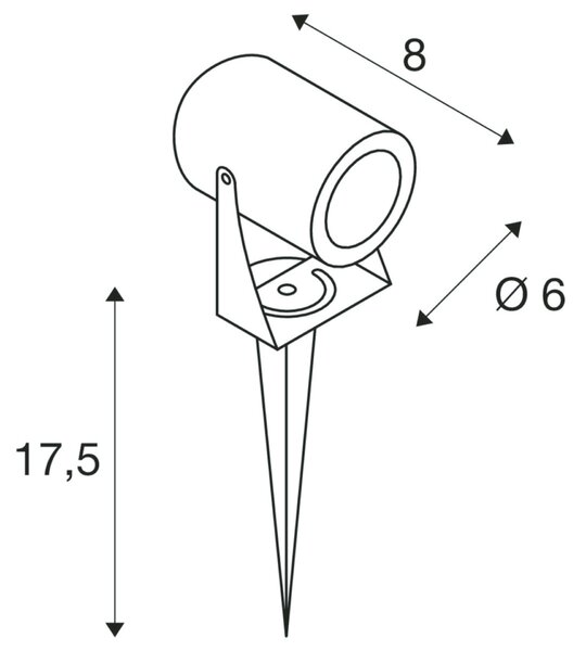 BIG WHITE SLV LED SPIKE LED venkovní svítidlo s trnem, rezavě zbarvená, IP55, 3000K, 40°. 1002203
