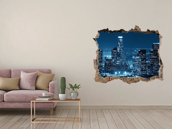 Fototapeta díra na zeď 3D Los Angeles noc nd-k-91736536
