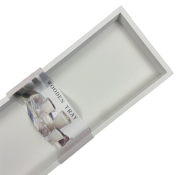 Tácek obdélník dřevo bílý 40 x 14 cm Prodex 670700