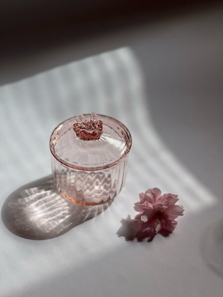 Skloglass Dózička SAKURA Růžová Barva: Růžová, Kusy: 1ks