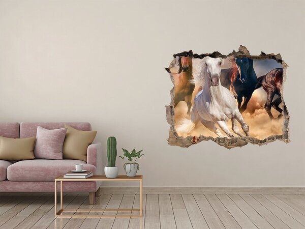 Fototapeta díra na zeď 3D Koně ve cvalu nd-k-92773051