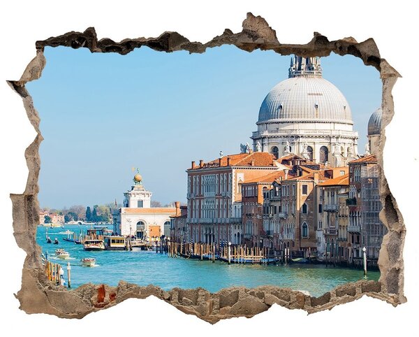 Nálepka 3D díra na zeď Benátky Itálie nd-k-92755099