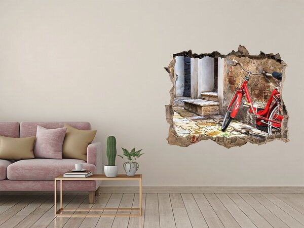 Díra 3D foto tapeta nálepka Červené kolo nd-k-92372421