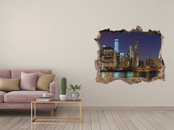 Fototapeta díra na zeď 3D Manhattan noc nd-k-94053969