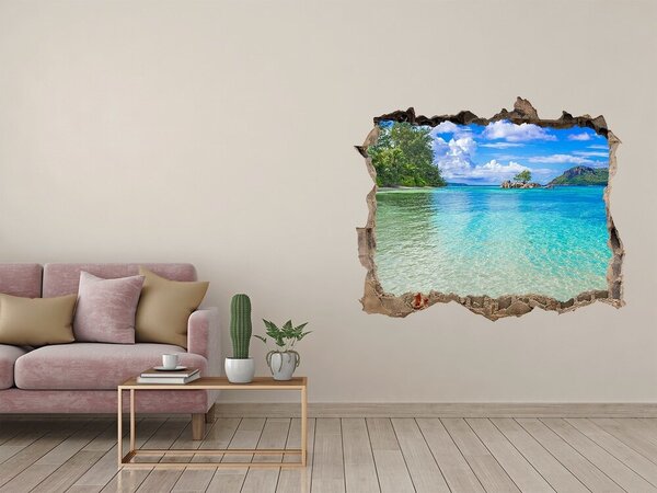 Díra 3D foto tapeta nálepka Pláš Seychely nd-k-93635847