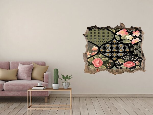 Fototapeta díra na zeď 3D Květinový vzor nd-k-94317778