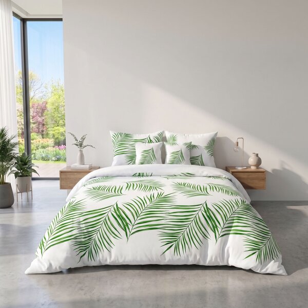 Kvalitex Bavlněné povlečení renforcé Tropical bílé 1x 140/200, 1x 70/90cm