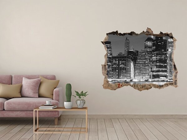 Díra 3D foto tapeta nálepka Manhattan noc nd-k-94703555