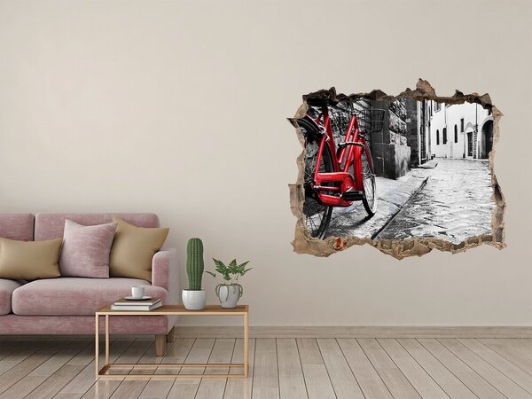 Díra 3D foto tapeta nálepka Červené kolo nd-k-95275197