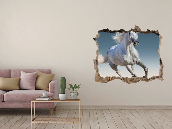 Fototapeta díra na zeď Bílý kůň ve cvalu nd-k-95257889