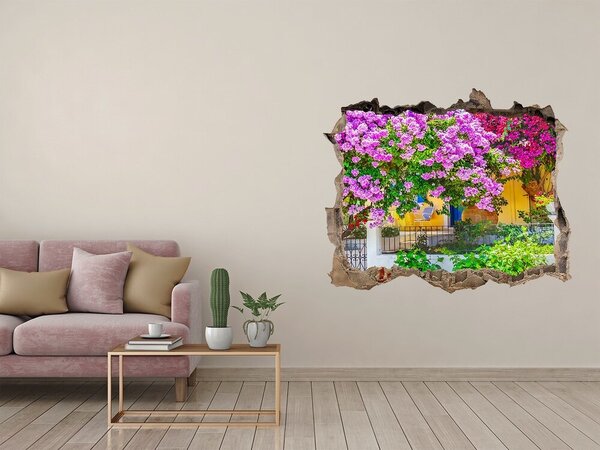 Fototapeta díra na zeď 3D Dům s bugenvilea nd-k-95673272