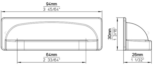 Siro AMELIA nikl broušený 64 mm
