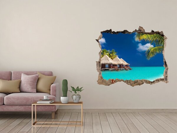 Nálepka fototapeta 3D na zeď Bungalovy Maledivy nd-k-97187351