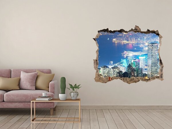 Samolepící díra na stěnu Hong kong noc nd-k-97604985