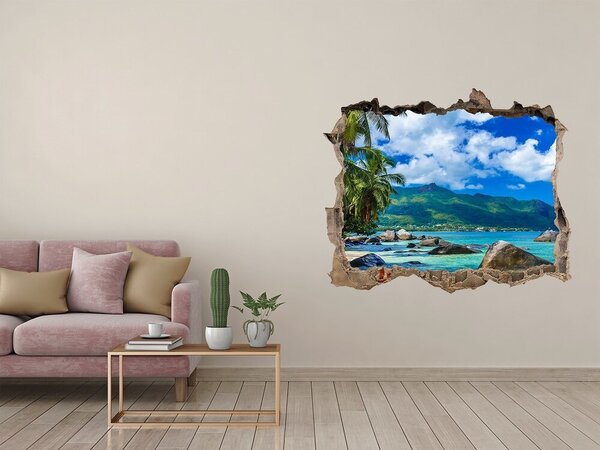 Díra 3D foto tapeta Seychely pláž nd-k-98176668
