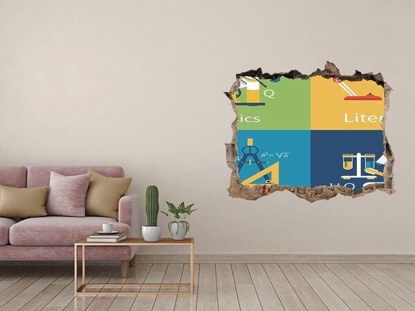 Díra 3D fototapeta nálepka Školní předměty nd-k-99028312