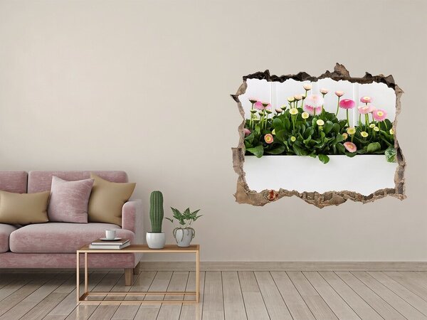 Fototapeta díra na zeď 3D Růžové sedmikrásky nd-k-99649628